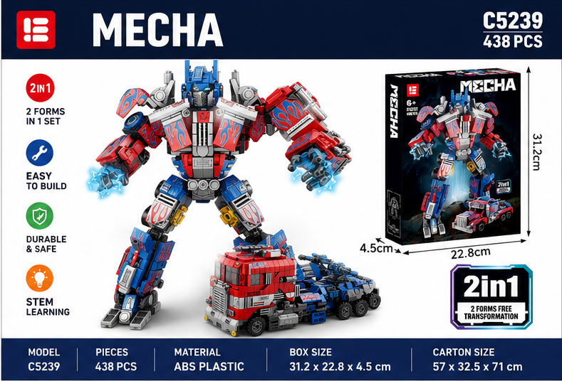 Transforming Robot Building Blocks Set