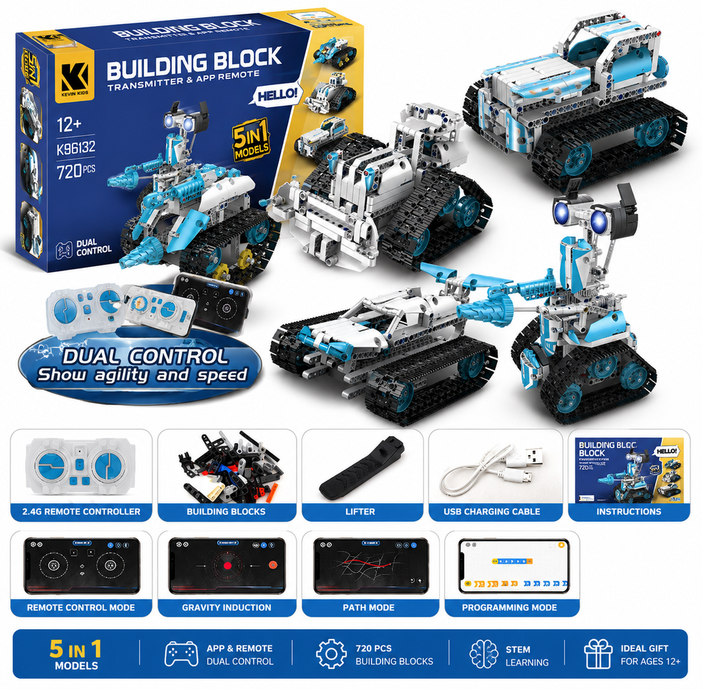 STEM RC Robot Building Kit – Programmable Construction Robots