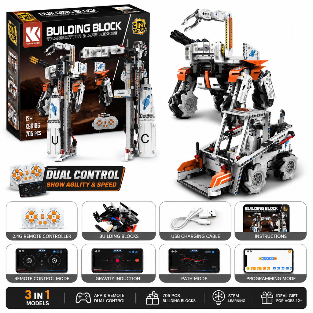 STEM RC Robot Building Kit – Programmable Construction Robots