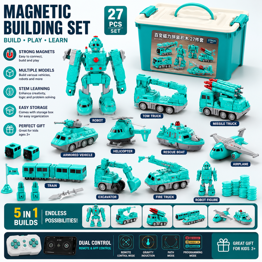 Magnetic STEM Engineering Vehicle Set
