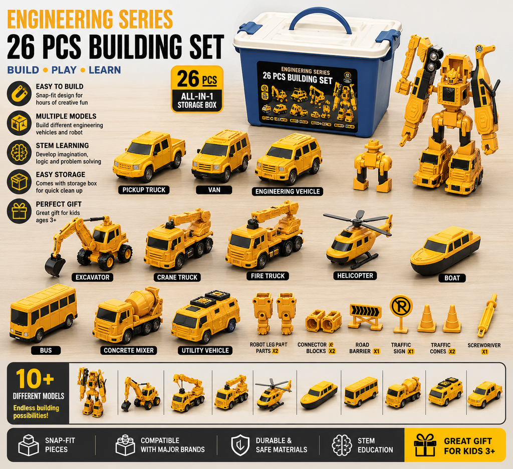 Magnetic STEM Engineering Vehicle Set