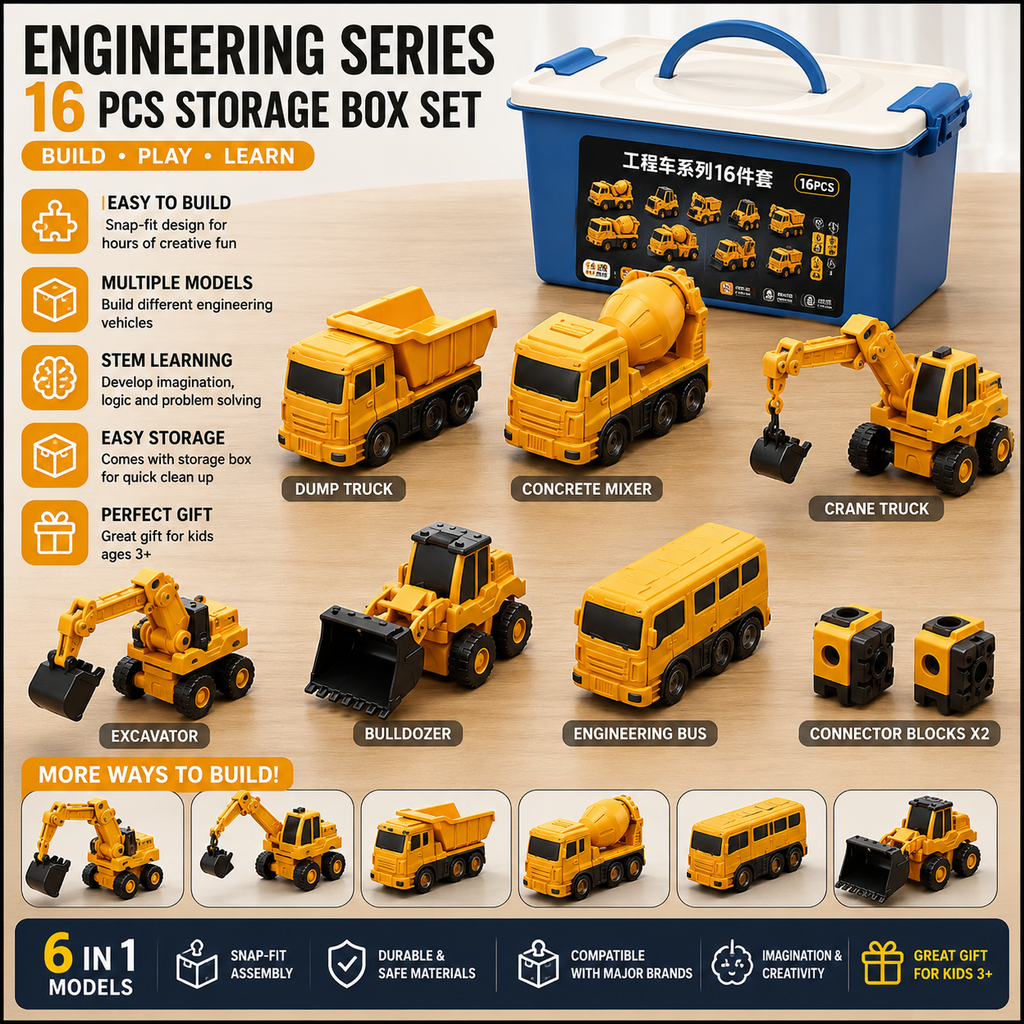 Magnetic STEM Engineering Vehicle Set