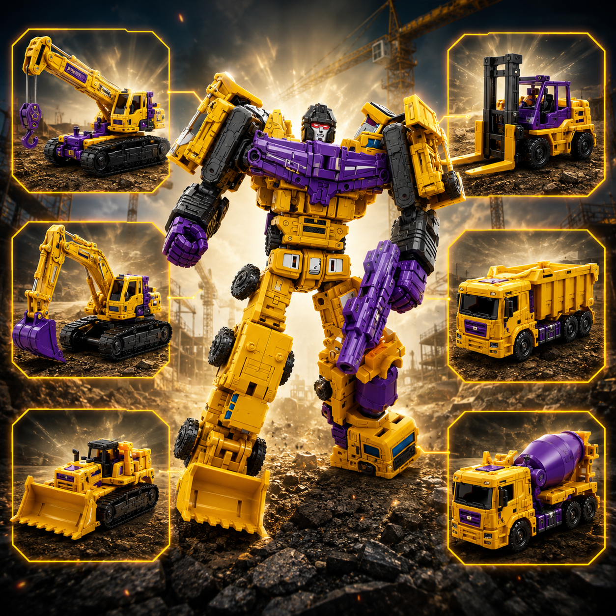 6-in-1 Transforming Construction Robot Set
