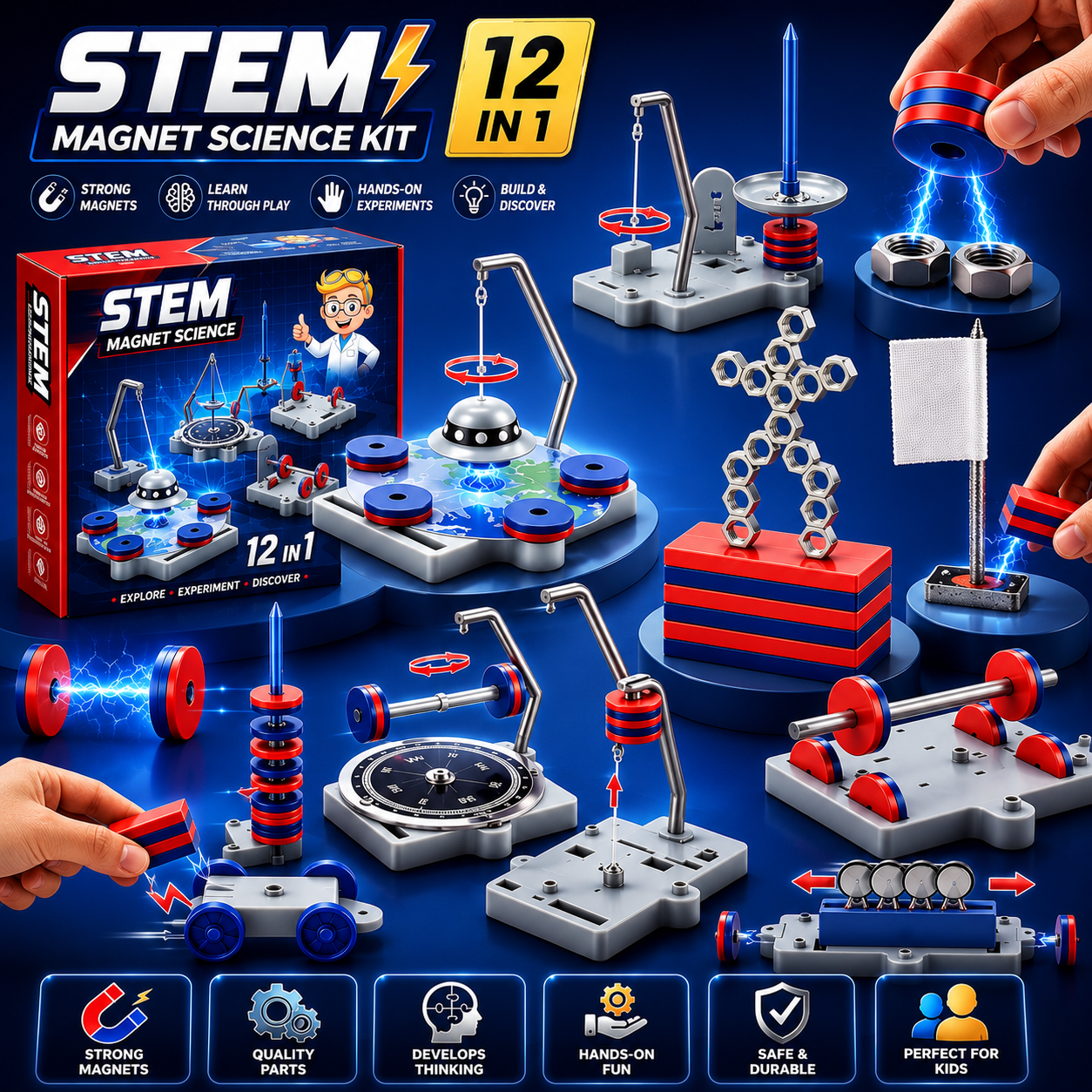 Bright Minds 12-in-1 Magnetic Science Experiment Kit