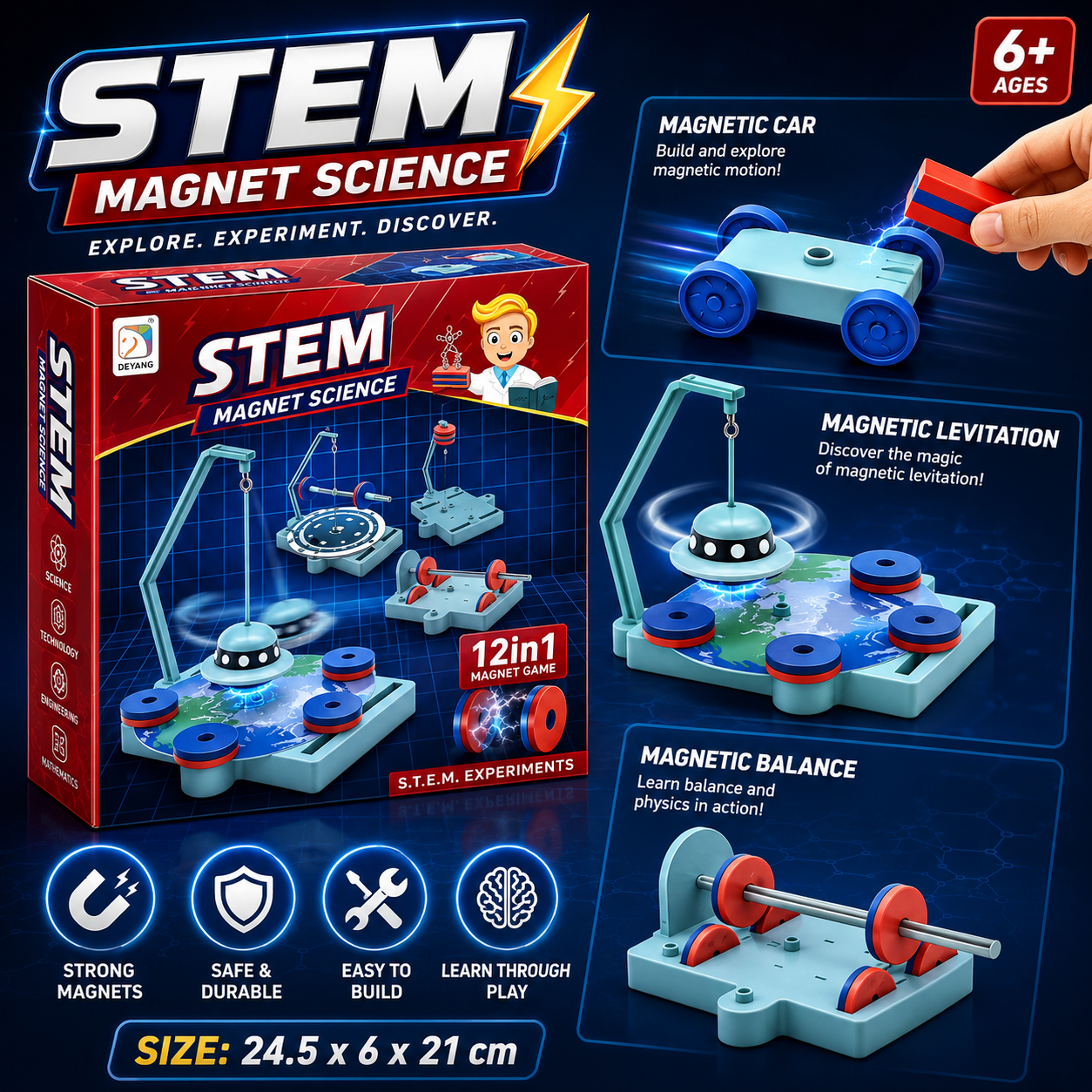 Bright Minds 12-in-1 Magnetic Science Experiment Kit